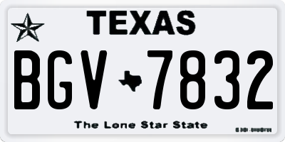 TX license plate BGV7832