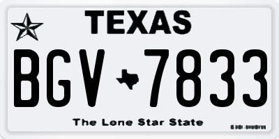 TX license plate BGV7833