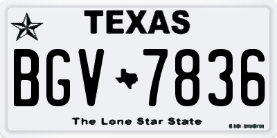 TX license plate BGV7836