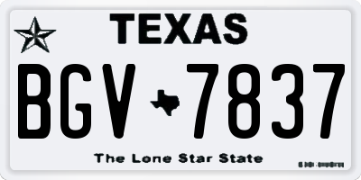 TX license plate BGV7837