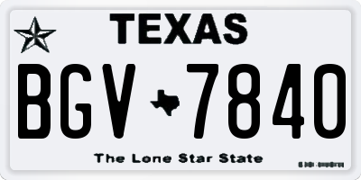 TX license plate BGV7840