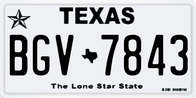 TX license plate BGV7843