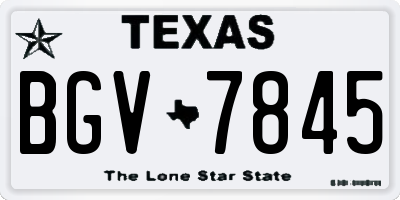 TX license plate BGV7845