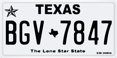 TX license plate BGV7847