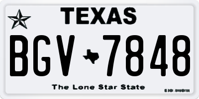TX license plate BGV7848