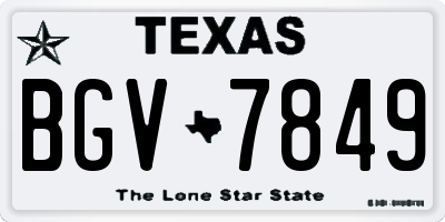 TX license plate BGV7849