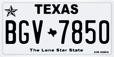 TX license plate BGV7850