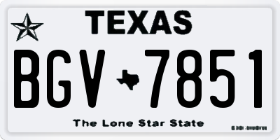 TX license plate BGV7851