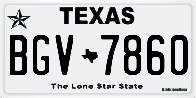 TX license plate BGV7860
