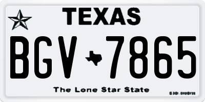 TX license plate BGV7865