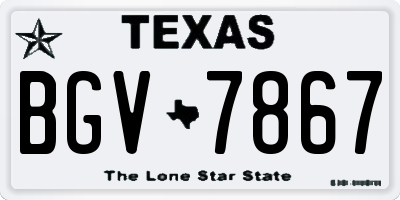 TX license plate BGV7867