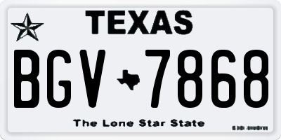 TX license plate BGV7868
