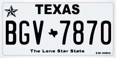 TX license plate BGV7870