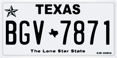 TX license plate BGV7871