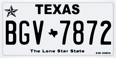 TX license plate BGV7872