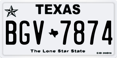 TX license plate BGV7874
