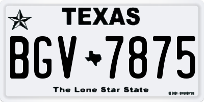 TX license plate BGV7875