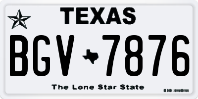 TX license plate BGV7876