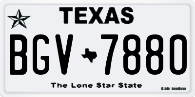 TX license plate BGV7880