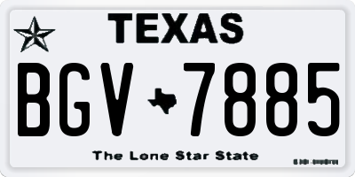 TX license plate BGV7885