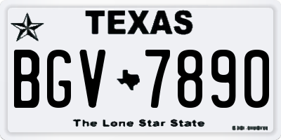 TX license plate BGV7890