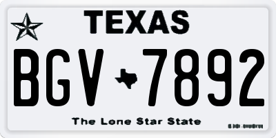 TX license plate BGV7892