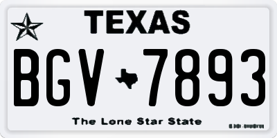 TX license plate BGV7893