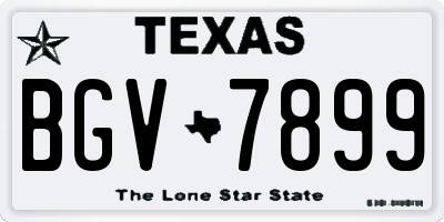 TX license plate BGV7899