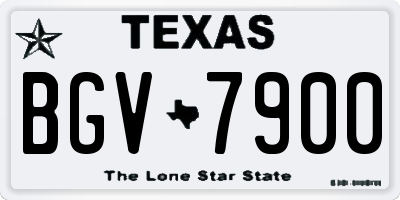 TX license plate BGV7900