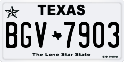 TX license plate BGV7903
