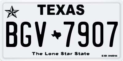 TX license plate BGV7907