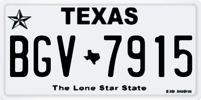 TX license plate BGV7915