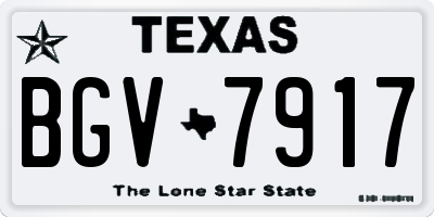 TX license plate BGV7917