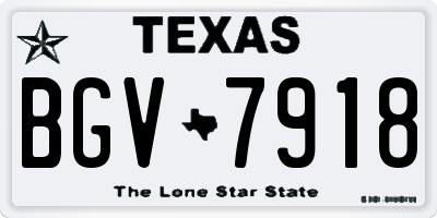 TX license plate BGV7918