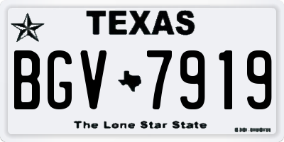 TX license plate BGV7919