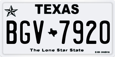 TX license plate BGV7920