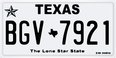 TX license plate BGV7921