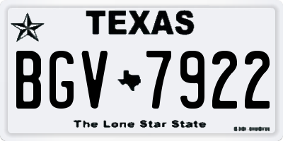 TX license plate BGV7922