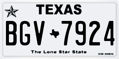 TX license plate BGV7924
