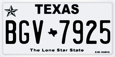 TX license plate BGV7925