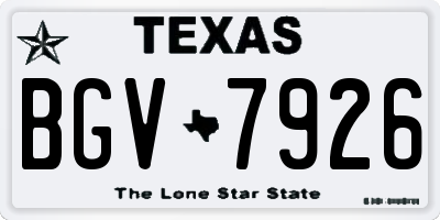 TX license plate BGV7926