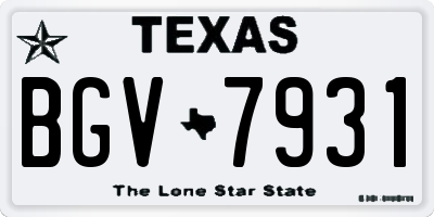 TX license plate BGV7931
