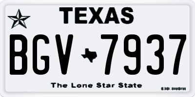 TX license plate BGV7937
