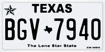 TX license plate BGV7940