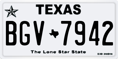 TX license plate BGV7942
