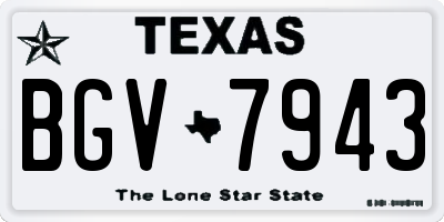 TX license plate BGV7943