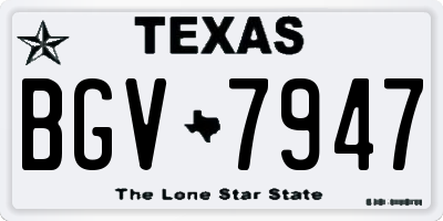 TX license plate BGV7947