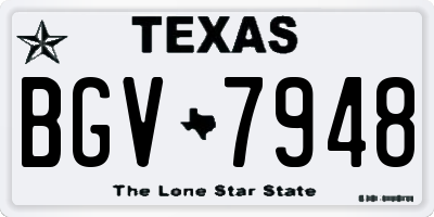 TX license plate BGV7948