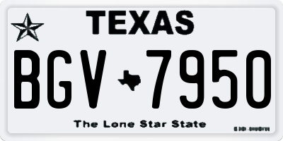 TX license plate BGV7950