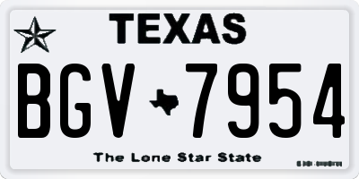 TX license plate BGV7954